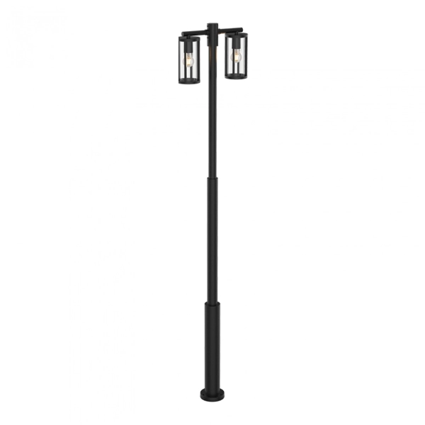 E339 PODNA SVETILJKA 2XE27 220V IP65 CRNA - ZAMBELIS