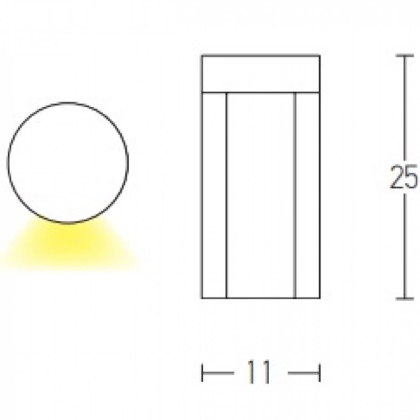 E133 PODNA SVETILJKA 12W 3000K 867LM 220V IP54 ANTRACIT - ZAMBELIS