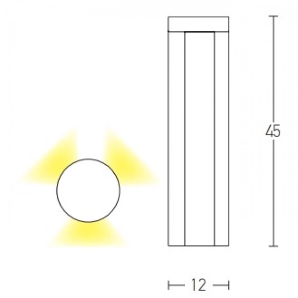 E132 PODNA LED SVETILJKA 3X5W 3000K 1117LM 220V IP54 ANTRACIT - ZAMBELIS