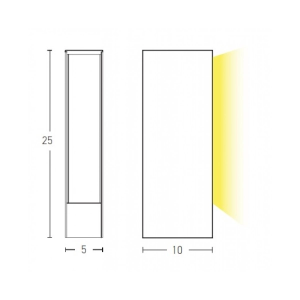 E256 PODNA SVETILJKA 6W 3000K 480LM 220V IP65 BRAON - ZAMBELIS