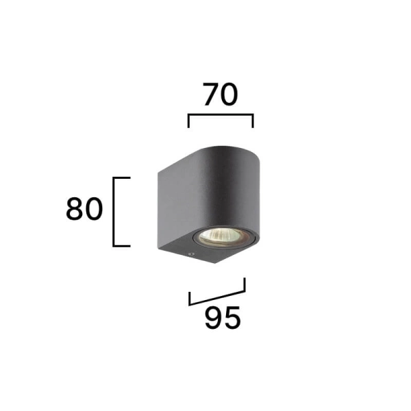 4099700 TILOS ZIDNA LAMPA ZAOBLJENA 1XGU10 - VIOKEF