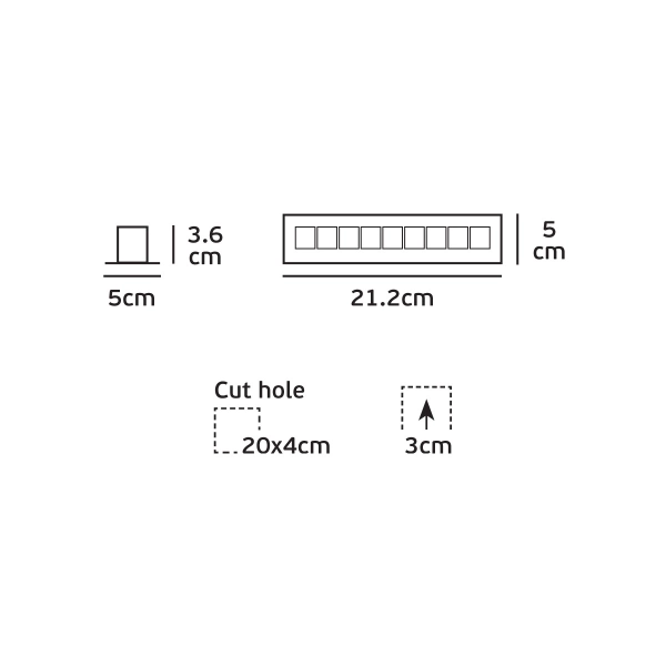 VK/04267/B/12/C PLAFONSKA UGRADNA LED SVETILJKA 12W 4000K CRNA 237X50  - VK