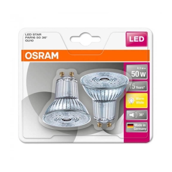 LED SIJALICA LED STAR PAR16 36 50 4.3W/827 GU10 230V BLI2 - OSRAM