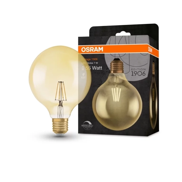 VINTAGE 1906 LED GLOBE DIM 55 6.5W/2400K GOLD E27 - LEDVANCE