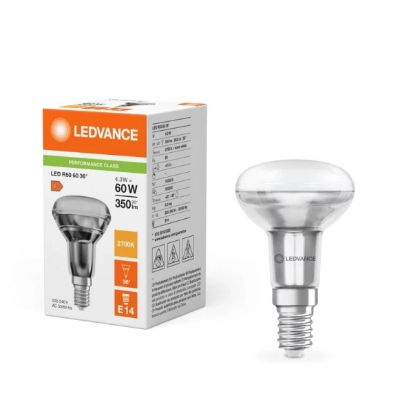 LED SIJALICA  R50 60 36 P 4.3W 827 E14 - LEDVANCE