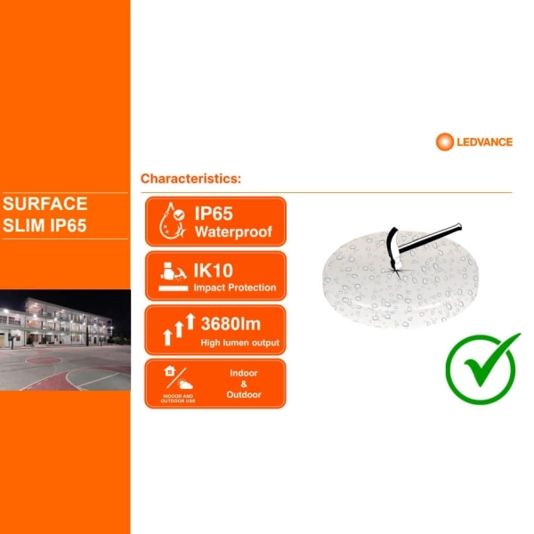 SF SLIM RD S 260 P 26W/840 MICROWAVE SENSOR IP65 WT - LEDVANCE