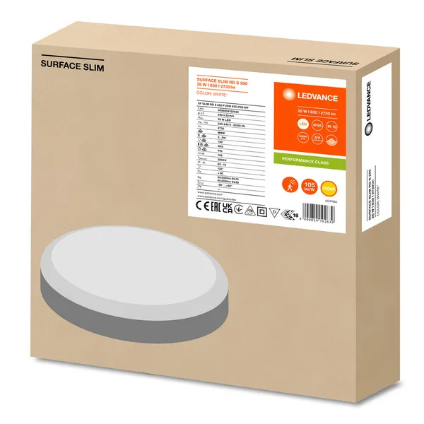 SF SLIM RD S 260 P 26W/840 MICROWAVE SENSOR IP65 WT - LEDVANCE