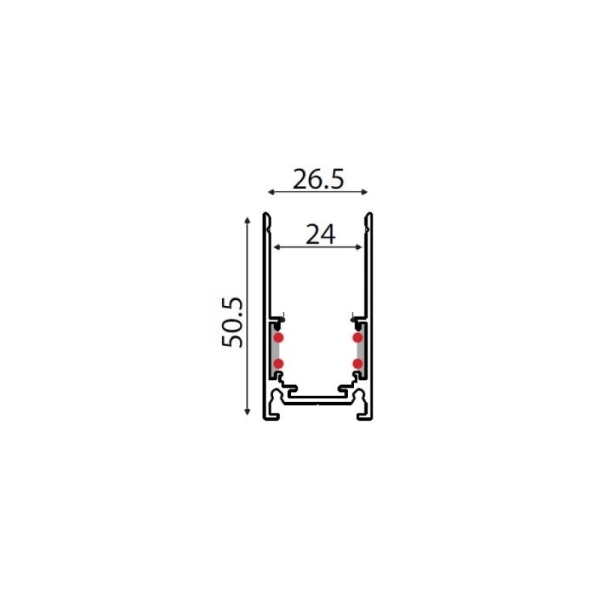MS1MB MAGNETIC CEILING/HANGER RAIL 48V DC 1M BLACK MAT - ACA