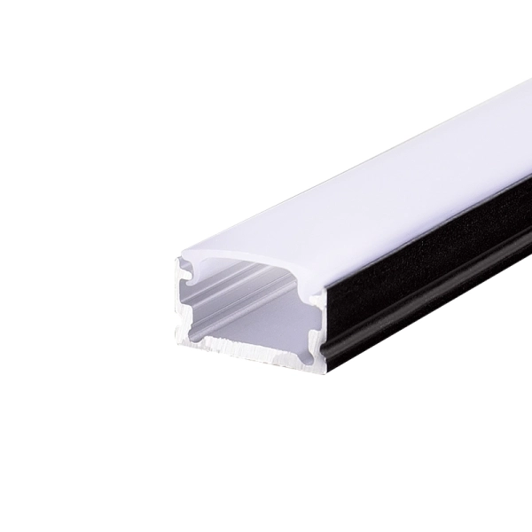 MICRO ALU PROFIL 13.2X7mm SA OPALNIM DIFUZOROM CRNI NADGRADNI - ACA