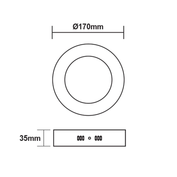 LED SLIM PANEL WHITE ROUND CEIL.12W 4000K 1100Lm ?160 230V AC - ACA