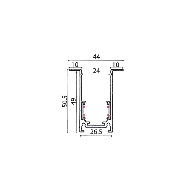 MAGNETIC RECESSED TRACK 48V DC 3M MATTE BLACK - ACA