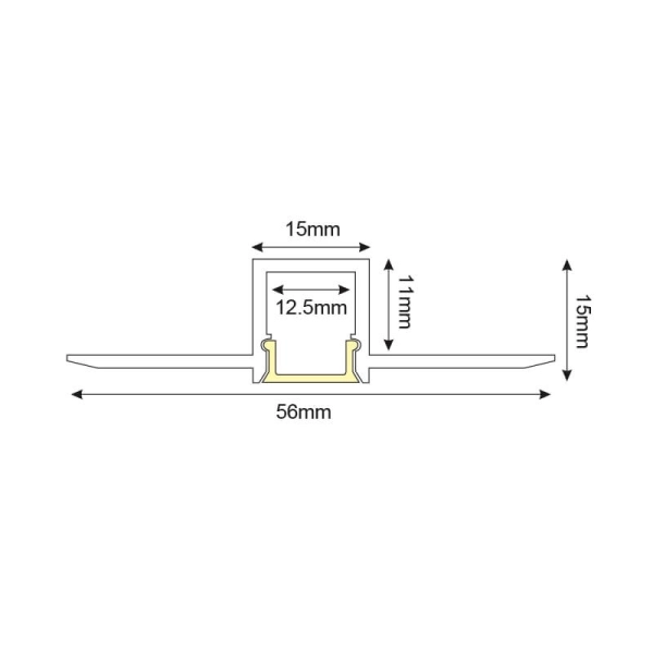 LING TRIMLESS ALUMINUM PROFILE WITH OPAL PC DIFFUSER 2m/pc - ACA