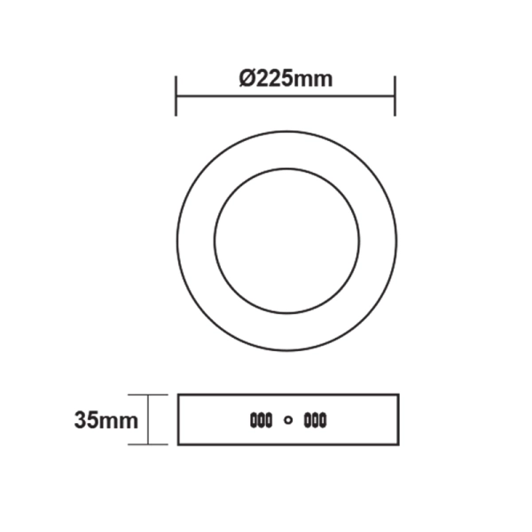 LED SLIM PANEL WHITE ROUND CEIL.18W 3000K 1650Lm fi209 230V AC - ACA