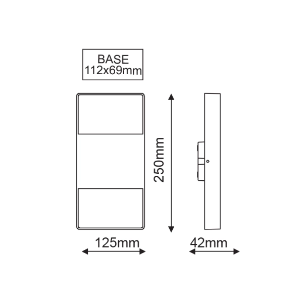 ZIDNA LED SVETILJKA 8W 320lm 3000K 230V 250X125X42mm IP65 - ACA