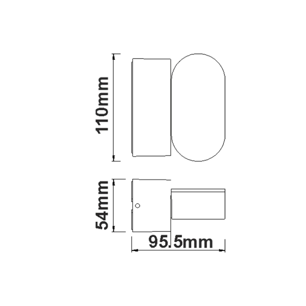 LG1681G LED SMD WALL LUMINARE 7W 320LM 230V AC 3000K DARK GREY CRI80 IP54 30.000HRS - ACA
