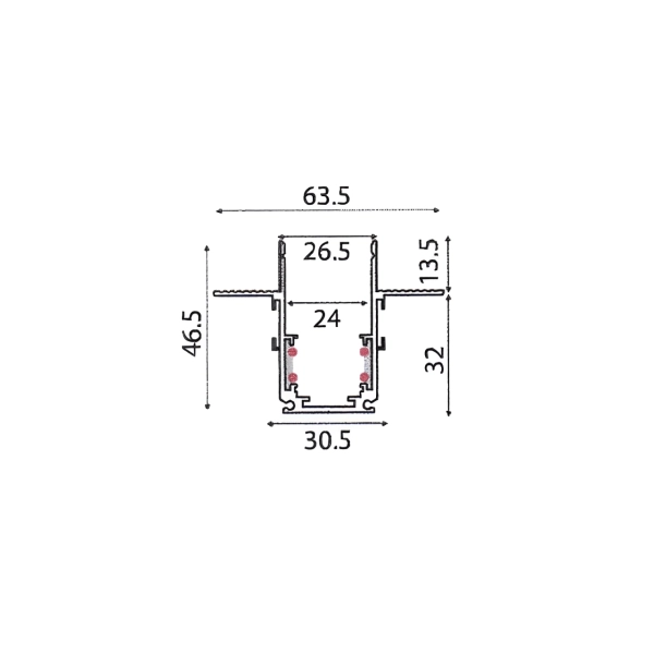 MT3MW MAGNETIC TRIMLESS TRACK 48V DC 3M MATTE WHITE - ACA