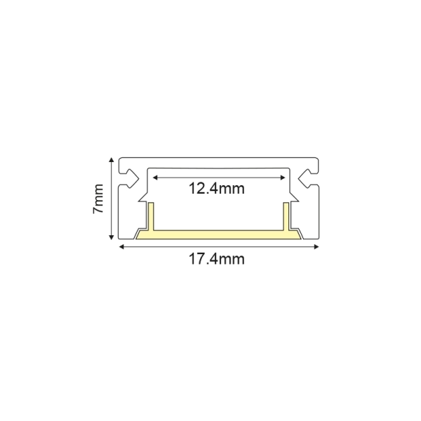 MINI ALUMINUM PROFILE WITH OPAL COVER BELI NADGRADNI 2m/pc - ACA