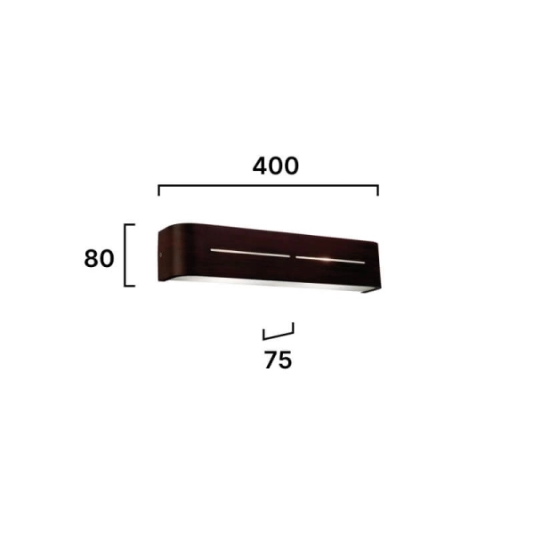 4104101 TERRY ZIDNA LAMPA  2xE14 max 40W 400x75x80 brown - VIOKEF