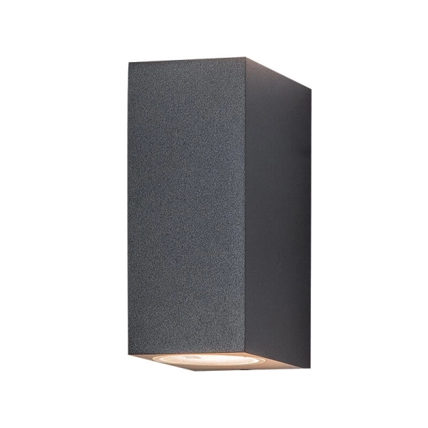 E124   2XGU10 ZIDNA LAMPA IP54 GRAPHITE - ZAMBELIS