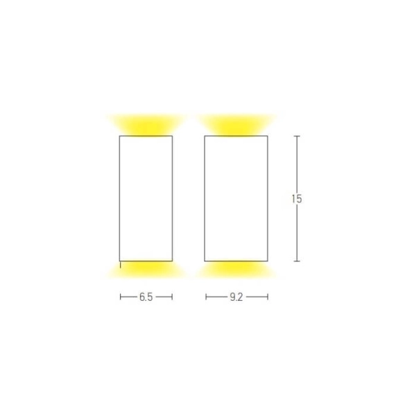 E124   2XGU10 ZIDNA LAMPA IP54 GRAPHITE - ZAMBELIS