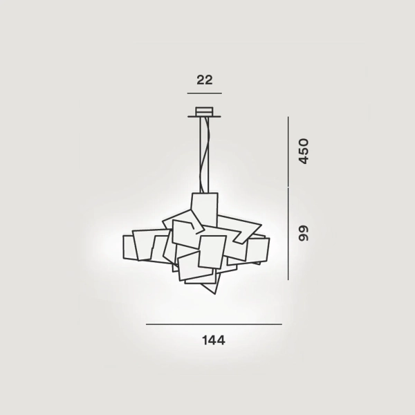 BIG BANG L SUSPENSION WHIT LED 58W 3000K 6084 LM CR90 105lm/W - FOCARINI