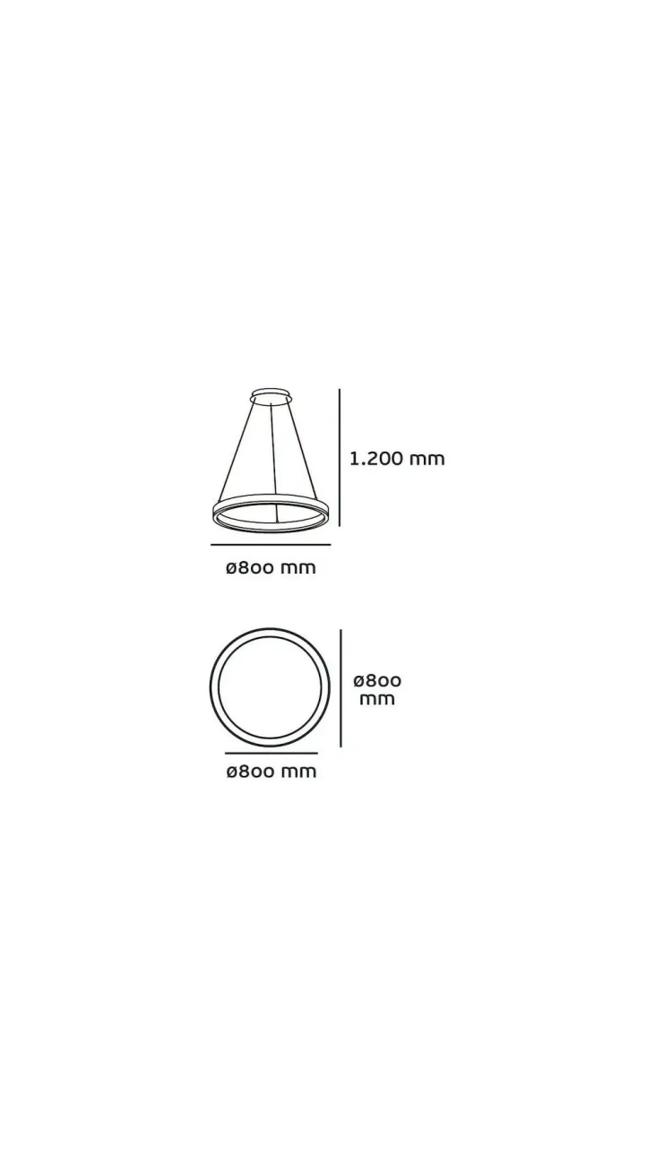 VK/04251PE/W/W/80 Pendant light LED 62w/3000K 4.340lm fi80cm white sandy - VK