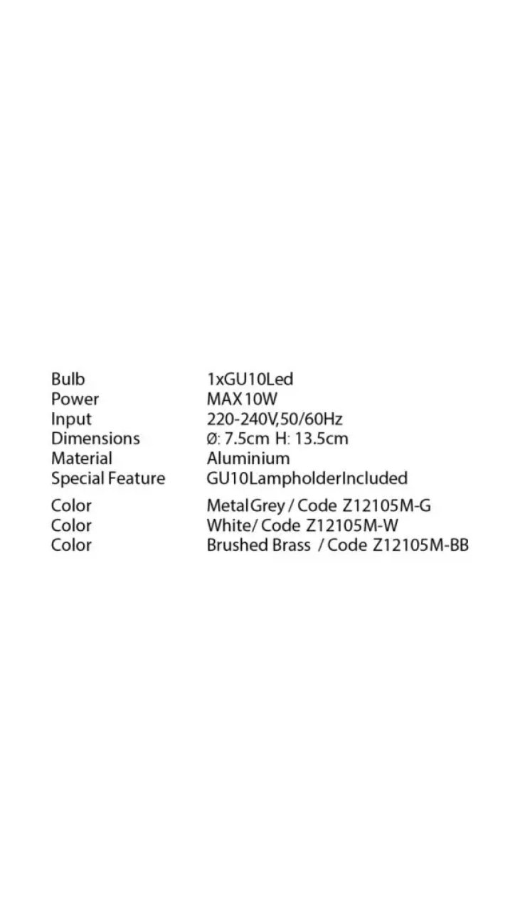 Z12105M-BB CEILING SPOT 1xGU10 BRUSHED BRASS - ZAMBELIS
