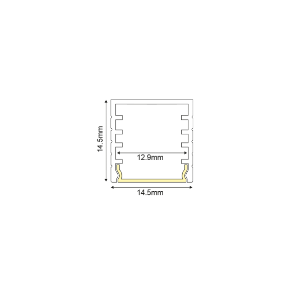 P124U DEP ALUMINUM PROFILE WITH OPAL COVER 2m/pc 14.5X14.5 elox - ACA