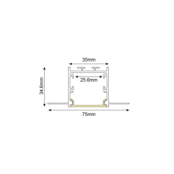 ALU PROFIL ZA GIPS 75mmx34.6mm 2m/pcs SIVI - ACA
