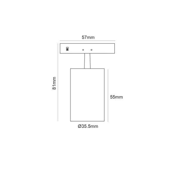 MINI BLACK MAGNETIC SPOT 24V DC 5W 4000K 510LM 24D RA90 5YRS 35.5x55mm - ACA
