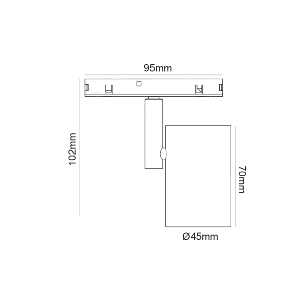 MINI INSKA LED SVETILJKA 45x70 38D 9W 4000K 840LM 24VDC - ACA