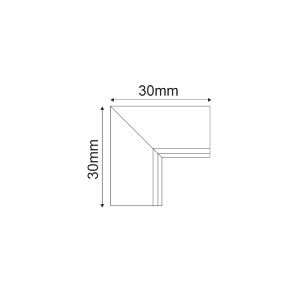 HORIZONTALNI UGAONI KONEKTOR 90 ZA MINI TRIMLESS MAGN CRNI - ACA
