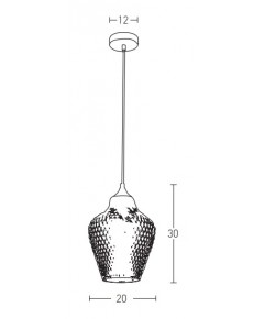 19125 VISILICA MESING STAKLO 1XE27 - ZAMBELIS