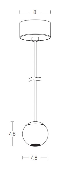 1902 VISILICA LED 4.5W 3000K D4.8 CM BLACK