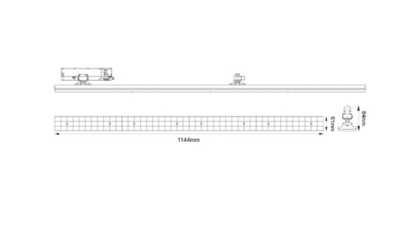 MARK TROFAZNA POKRETNA LINIJSKA SVETILJKA CRNA 40W 4000K  5600LM D1144mm- ACA