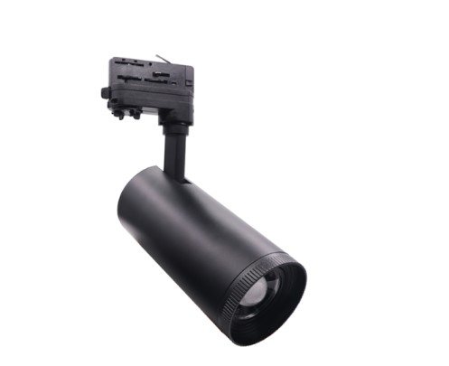 BLACK LED COB TRACK LUMINAIRE AIMY 30W 3000K 3-PH 25-50 3150LM 230V Ra80 - ACA