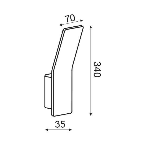 ZEN ZIDNA LAMPA BELA 6W 3000K  33,5X7X10cm - ACA