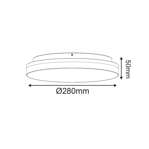 WHITE ROUND LED CEIL. LUMINAIRE WITH MICRO SENSOR 24W 2400Lm CCT  (3000/4000/6500K) D280mm IP54 - AC